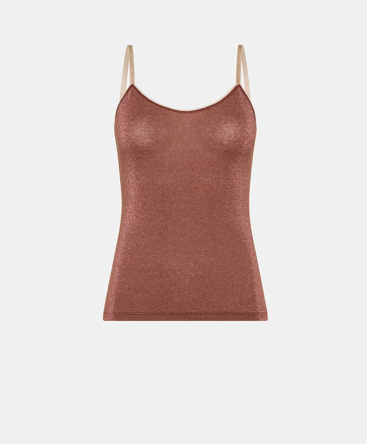 Best Airelle Lurex Jersey Top - Terracotta Vrouwen Body'S En Trainingspakken