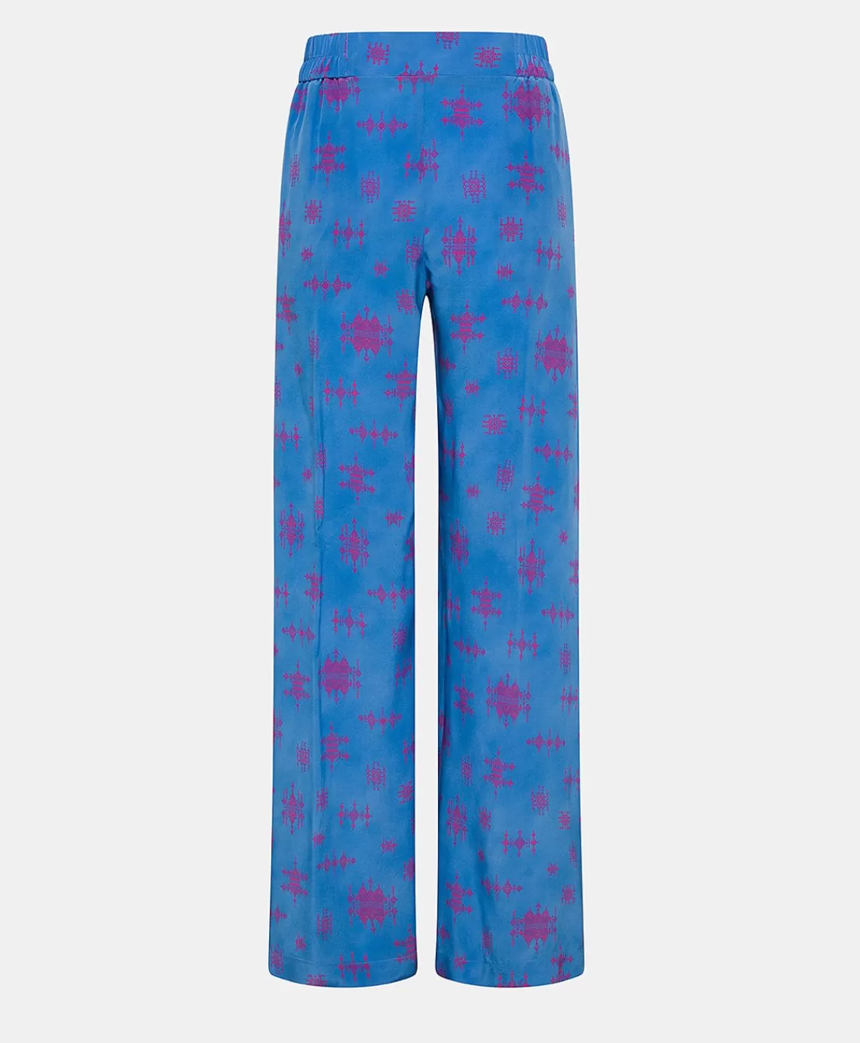 Shop Baccarat Crepe De Chine Broek - Bluette/Fuchsia Vrouwen Broeken En Korte Broeken