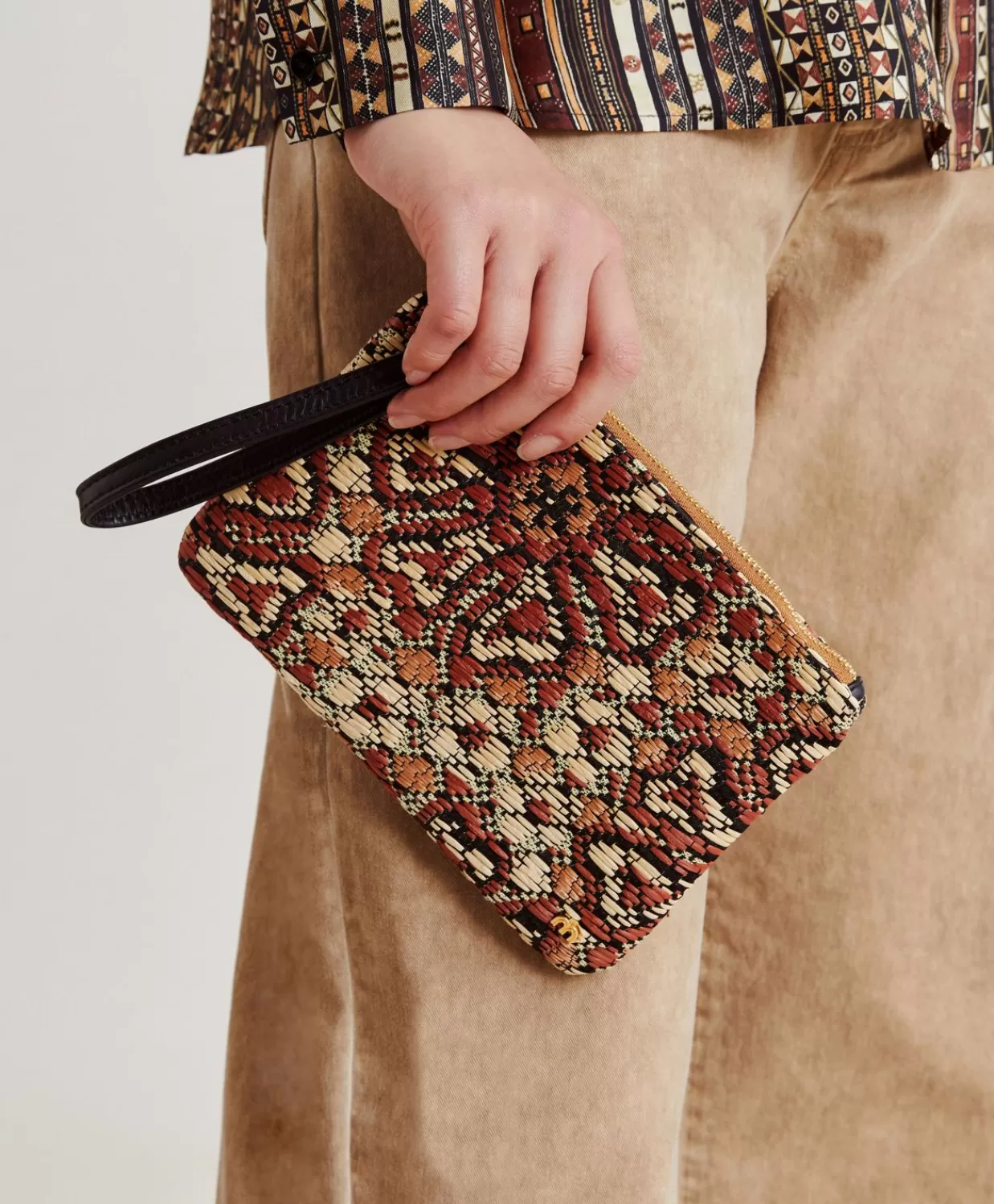 Fashion Fragua Clutch Met Weven - Zwart Veelkleurig Vrouwen Tassen En Koppelingen