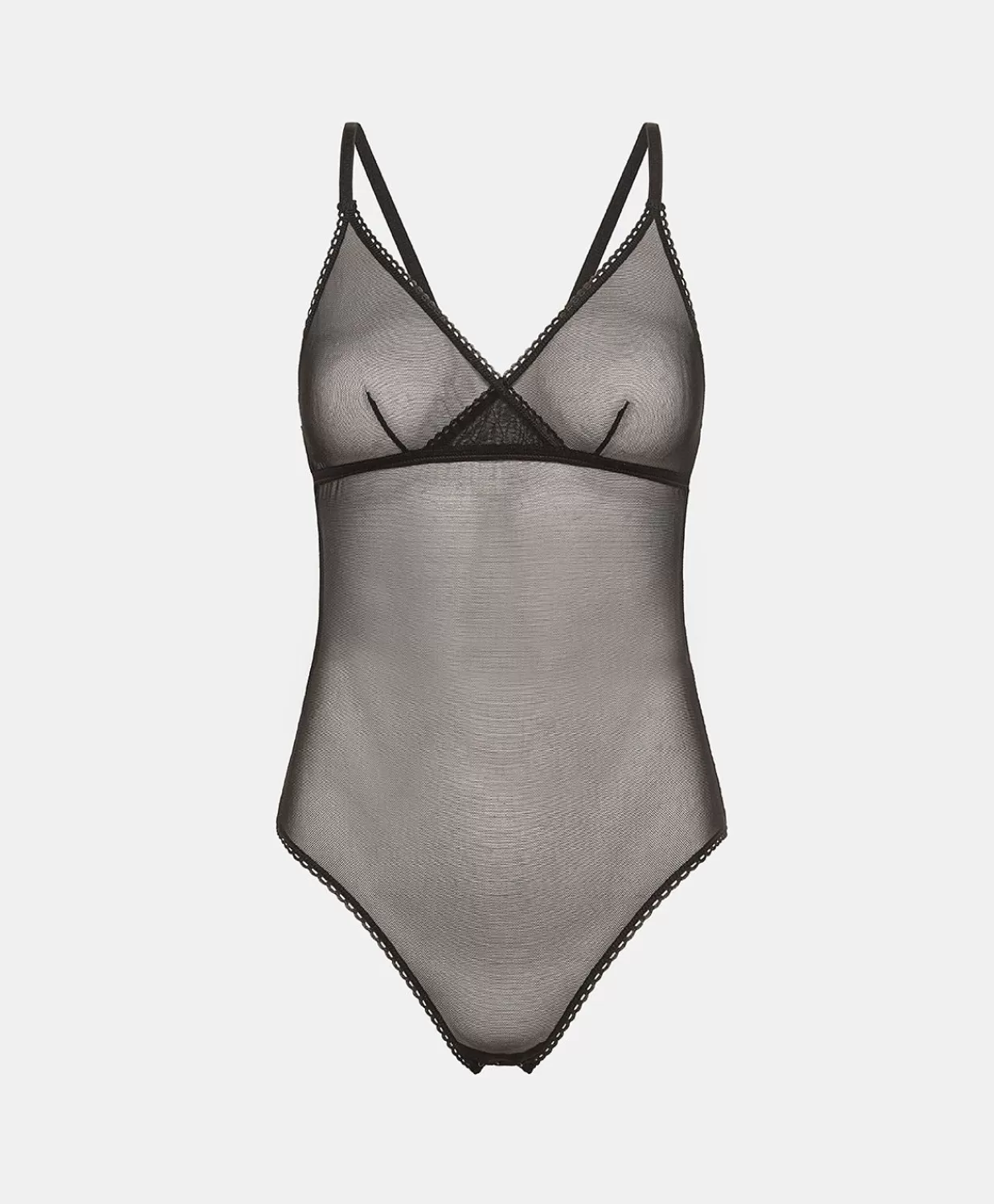 Store Gescheurde Bodysuit Van Tule - Zwart Vrouwen Pakken En Pakken