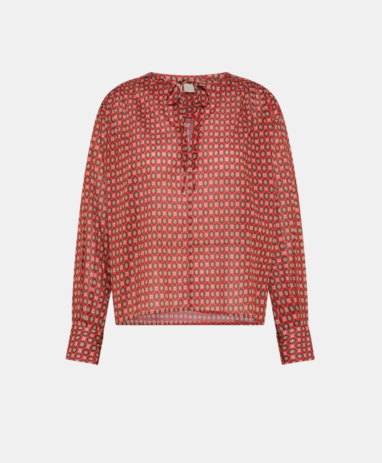 Shop Gypsophilia-Blouse Van Bedrukte Katoenen Voile - Rood Vrouwen Bloesjes En Overhemden