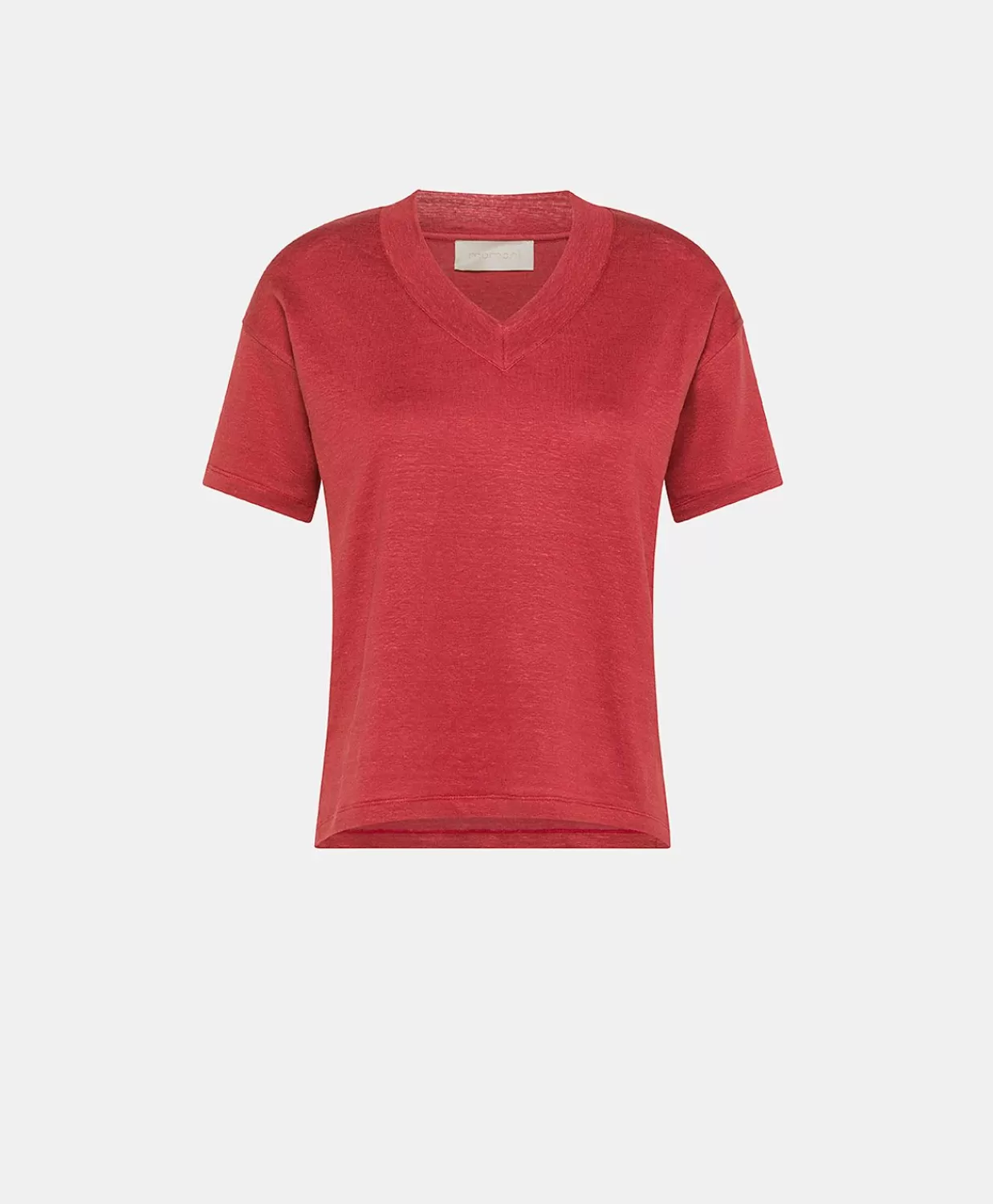 Clearance Nancy T-Shirt In Linnen Jersey - Amarant Vrouwen T-Shirts En Tops