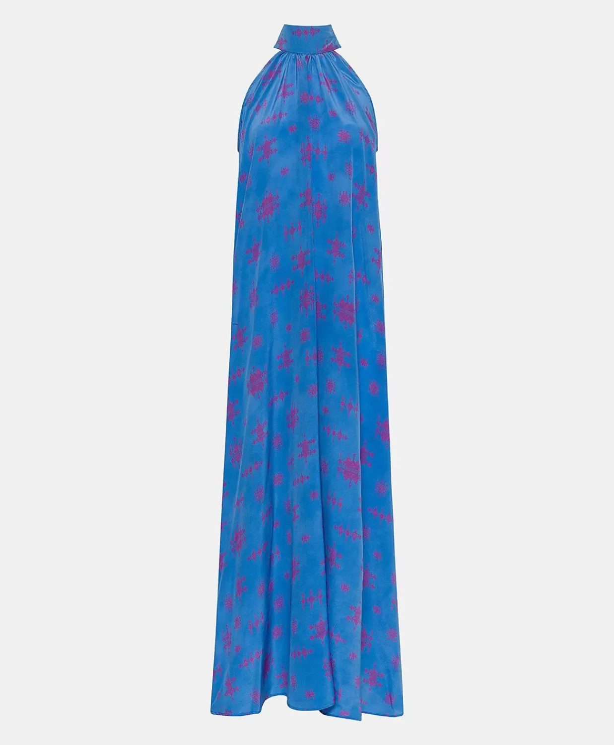 Best Sale Sabina Jurk In Crepe De Chine - Bluette/Fuchsia Vrouwen Kleren